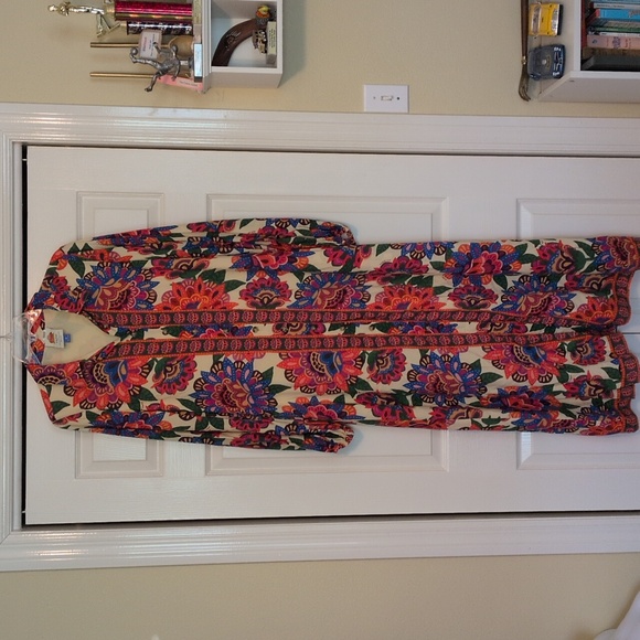 Anthropologie By Farm Rio Button Front Maxi Dress Sz. M - Picture 4 of 10